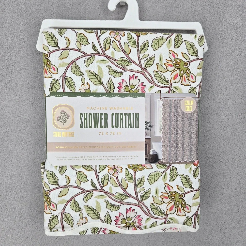 Studio Montrose New 72x72 Shower Curtain Floral Scalloped Cottagecore